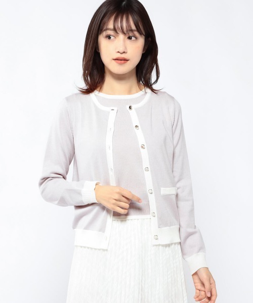 MISCH MASCH（ミッシュマッシュ）の「配色ニットアンサンブル（アンサンブル・レディース・ライトブルー/ピンクベージュ/ラベンダー/ホワイト・MEDIUM）」の4枚目の写真