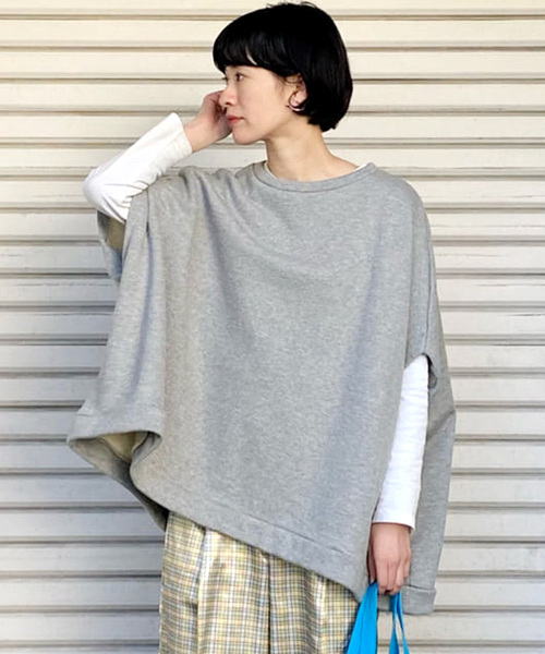 JOURNAL STANDARD LUXE（ジャーナルスタンダード　ラックス）の「アズマウラケ ポンチョ◆（スウェット・レディース・ブラウン/グレー・FREE）」の2枚目の写真