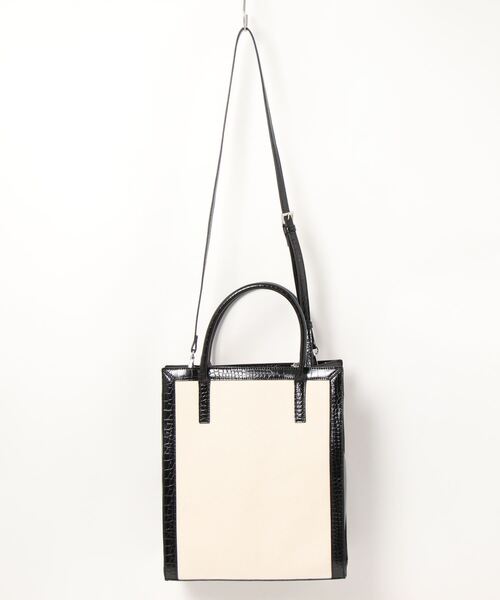 SMIR NASLI（サミールナスリ）の「フレーム2WAYトートバッグ/A4対応（トートバッグ・レディース・ライトグレー/ブラック/ライトベージュ・9）」の20枚目の写真
