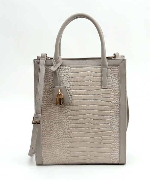 SMIR NASLI（サミールナスリ）の「フレーム2WAYトートバッグ/A4対応（トートバッグ・レディース・ライトグレー/ブラック/ライトベージュ・9）」の3枚目の写真