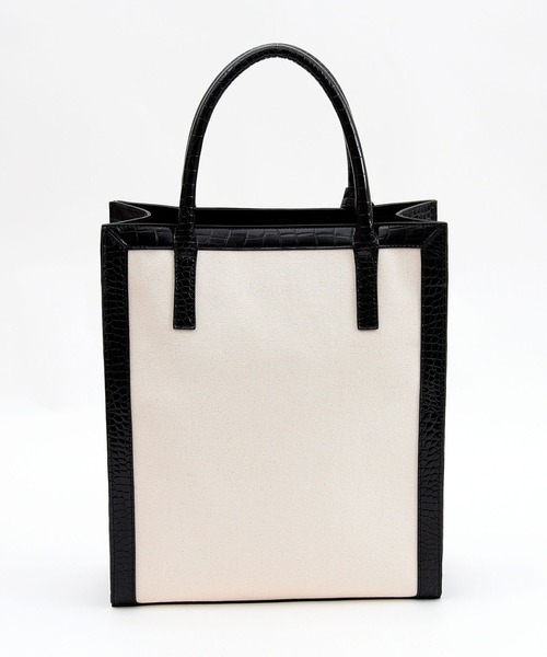 SMIR NASLI（サミールナスリ）の「フレーム2WAYトートバッグ/A4対応（トートバッグ・レディース・ライトグレー/ブラック/ライトベージュ・9）」の6枚目の写真