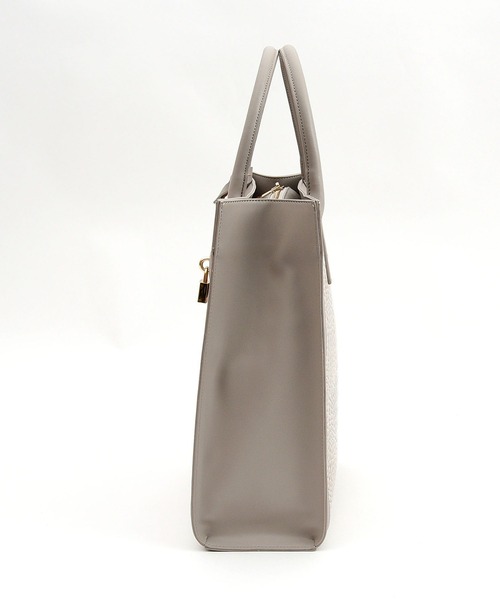 SMIR NASLI（サミールナスリ）の「フレーム2WAYトートバッグ/A4対応（トートバッグ・レディース・ライトグレー/ブラック/ライトベージュ・9）」の15枚目の写真