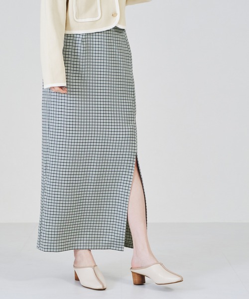acro（アクロ）の「チェックスリットタイトスカート/AC1340（スカート・レディース・ブラック/ブルー/グリーン・ﾌﾘ-）」の3枚目の写真