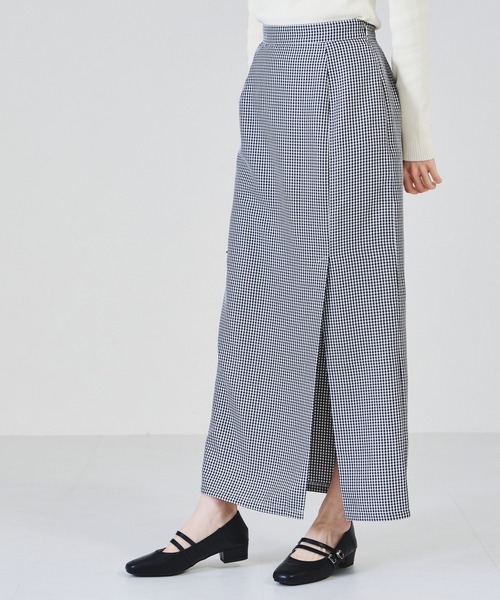 acro（アクロ）の「チェックスリットタイトスカート/AC1340（スカート・レディース・ブラック/ブルー/グリーン・ﾌﾘ-）」の7枚目の写真