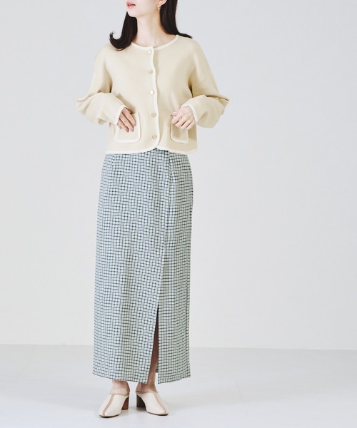 acro（アクロ）の「チェックスリットタイトスカート/AC1340（スカート・レディース・ブラック/ブルー/グリーン・ﾌﾘ-）」の9枚目の写真