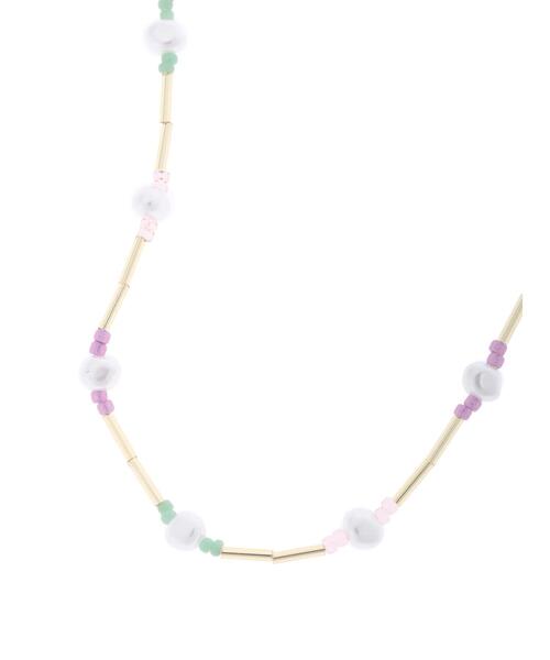 Green　Parks（グリーンパークス）の「竹ビーズ×パールネックレス（ネックレス・レディース・マルチ・FREE）」の3枚目の写真