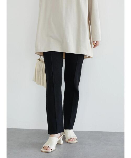 Green　Parks（グリーンパークス）の「・SUGAR SPOON リブニットセンターシームパンツ＊（その他パンツ・レディース・ブラック/ベージュ/ライトカーキ/ブルー・FREE）」の6枚目の写真