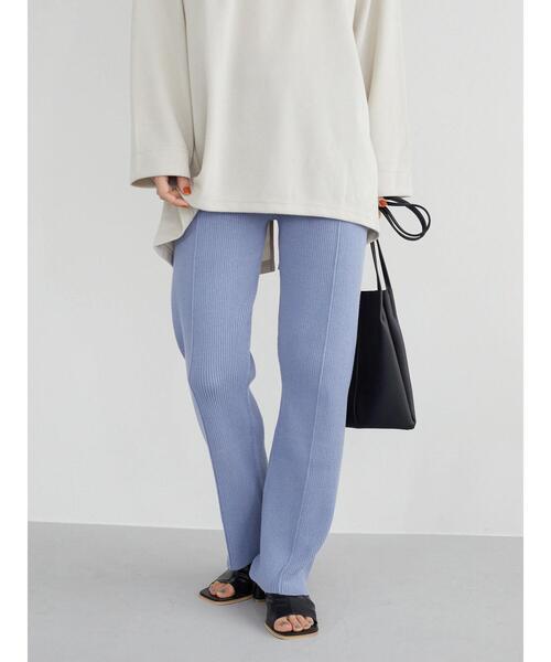 Green　Parks（グリーンパークス）の「・SUGAR SPOON リブニットセンターシームパンツ＊（その他パンツ・レディース・ブラック/ベージュ/ライトカーキ/ブルー・FREE）」の9枚目の写真