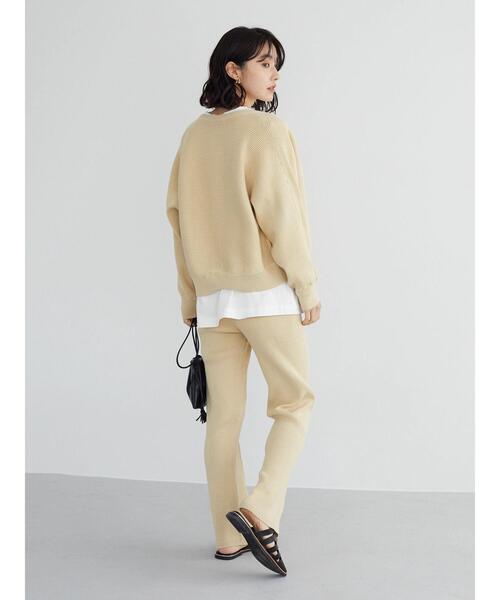 Green　Parks（グリーンパークス）の「・SUGAR SPOON リブニットセンターシームパンツ＊（その他パンツ・レディース・ブラック/ベージュ/ライトカーキ/ブルー・FREE）」の12枚目の写真