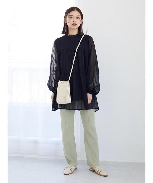 Green　Parks（グリーンパークス）の「・SUGAR SPOON リブニットセンターシームパンツ＊（その他パンツ・レディース・ブラック/ベージュ/ライトカーキ/ブルー・FREE）」の18枚目の写真