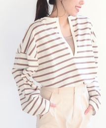 ラインボーダー深ＶネックＴｅｅ