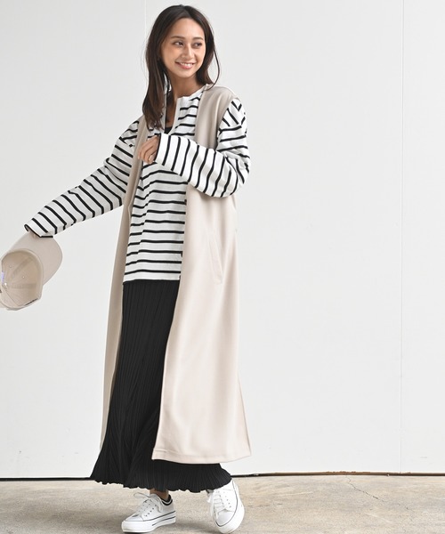 rps（アールピーエス）の「ラインボーダー深ＶネックＴｅｅ（Tシャツ/カットソー・レディース・ブラック/ピンク/グリーン/モカ・M）」の13枚目の写真