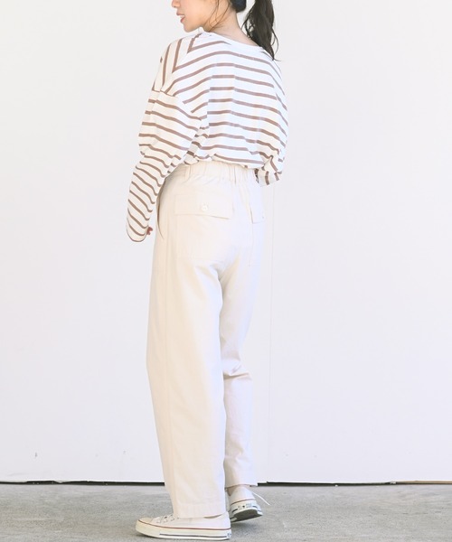 rps（アールピーエス）の「ラインボーダー深ＶネックＴｅｅ（Tシャツ/カットソー・レディース・ブラック/ピンク/グリーン/モカ・M）」の18枚目の写真