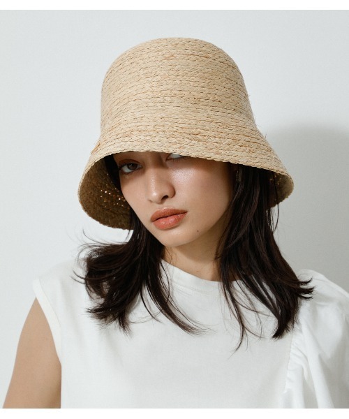 AZUL by moussy(アズールバイマウジー)の「RAFFIA BUCKET HAT/ラフィアバケットハット(ハット・レディース・ベージュ/ブラック・FREE)」の11枚目の写真
