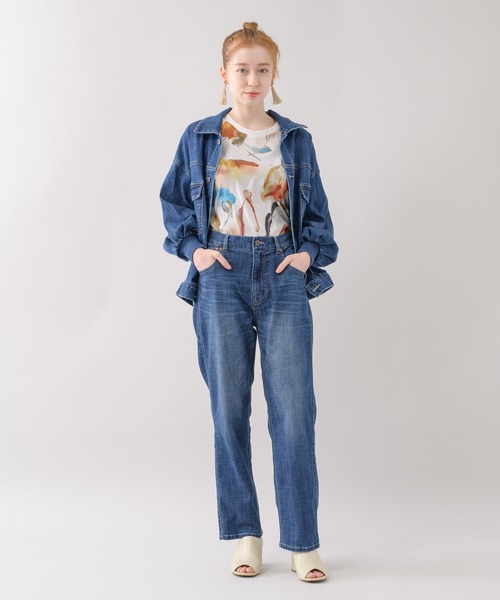 Paradise Picnic（パラダイスピクニック）の「CYAN ワイドスリーブリプリーブジャケット（デニムジャケット・レディース・ブルー・FREE）」の2枚目の写真