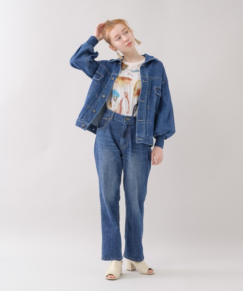 Paradise Picnic（パラダイスピクニック）の「CYAN ワイドスリーブリプリーブジャケット（デニムジャケット・レディース・ブルー・FREE）」の3枚目の写真