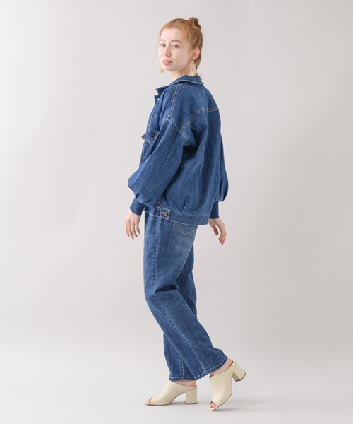 Paradise Picnic（パラダイスピクニック）の「CYAN ワイドスリーブリプリーブジャケット（デニムジャケット・レディース・ブルー・FREE）」の4枚目の写真