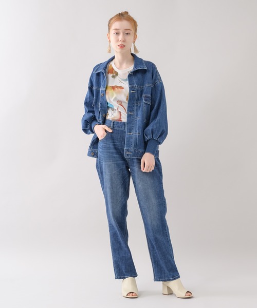 Paradise Picnic（パラダイスピクニック）の「CYAN ワイドスリーブリプリーブジャケット（デニムジャケット・レディース・ブルー・FREE）」の5枚目の写真