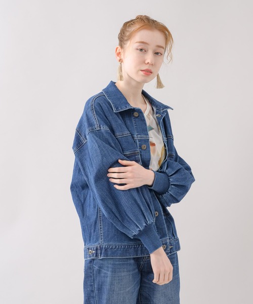Paradise Picnic（パラダイスピクニック）の「CYAN ワイドスリーブリプリーブジャケット（デニムジャケット・レディース・ブルー・FREE）」の6枚目の写真