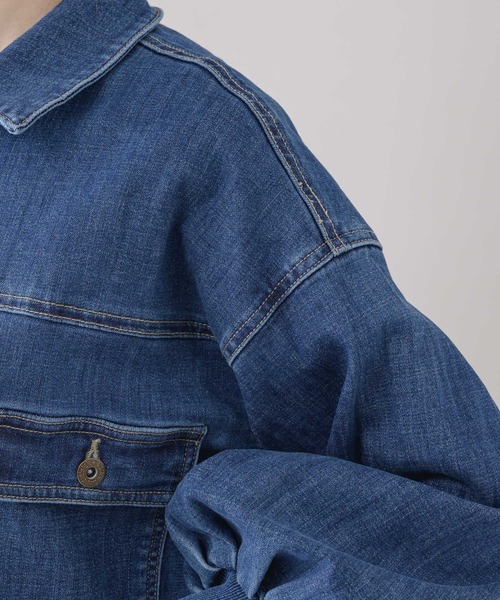 Paradise Picnic（パラダイスピクニック）の「CYAN ワイドスリーブリプリーブジャケット（デニムジャケット・レディース・ブルー・FREE）」の15枚目の写真