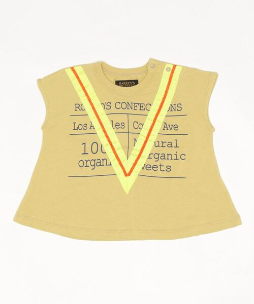 BIG FIELD(ビッグフィールド)の「ラインテープロゴプリントチュニック(90~150cm)(チュニック・キッズ・ベージュ/レッド/グリーン・90/100/110/120/130/140/150)」の8枚目の写真