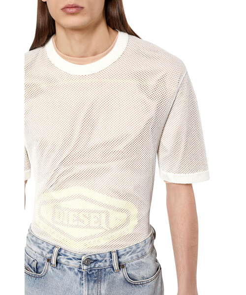 DIESEL グレー 半袖リブニット レディース 半袖ニット（ニット/セーター）｜DIESEL（ディーゼル