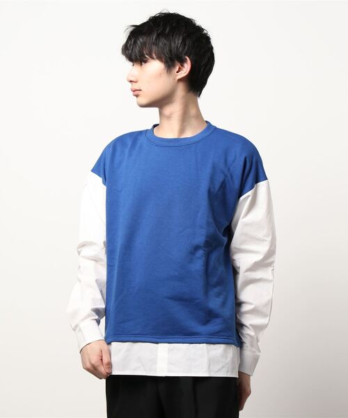L.H.P Private Brand(エルエイチピープライベートブランド)の「PL シャツスリーブクルー/クルーネック/カットソー(シャツ/ブラウス・メンズ・ブルー/グリーン/チャコール・MEDIUM/LARGE)」の3枚目の写真