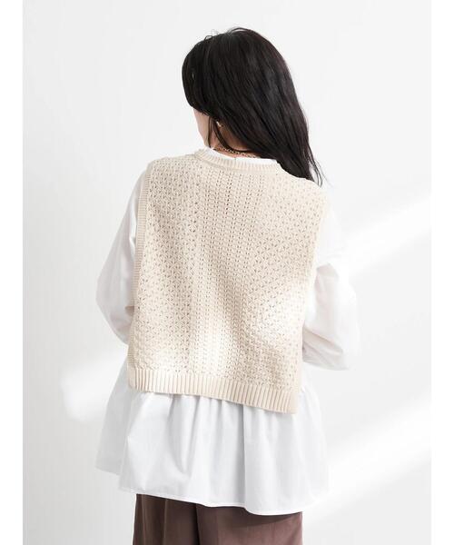 earth music&ecology（アースミュージックアンドエコロジー）の「SET2点 透かしベスト+チュニックブラウス（シャツ/ブラウス・レディース・オレンジ/ミント/ホワイト系その他2・FREE）」の7枚目の写真