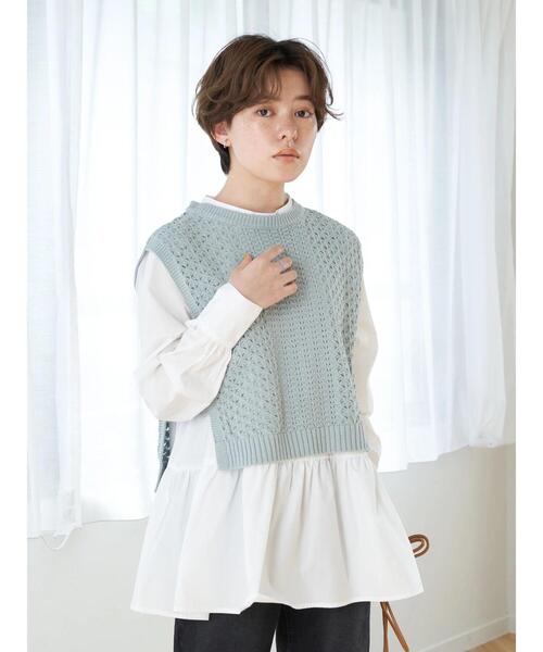 earth music&ecology（アースミュージックアンドエコロジー）の「SET2点 透かしベスト+チュニックブラウス（シャツ/ブラウス・レディース・オレンジ/ミント/ホワイト系その他2・FREE）」の15枚目の写真