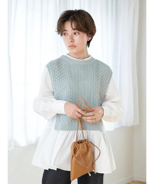 earth music&ecology（アースミュージックアンドエコロジー）の「SET2点 透かしベスト+チュニックブラウス（シャツ/ブラウス・レディース・オレンジ/ミント/ホワイト系その他2・FREE）」の17枚目の写真