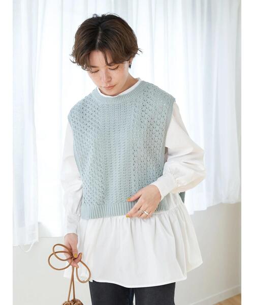 earth music&ecology（アースミュージックアンドエコロジー）の「SET2点 透かしベスト+チュニックブラウス（シャツ/ブラウス・レディース・オレンジ/ミント/ホワイト系その他2・FREE）」の18枚目の写真