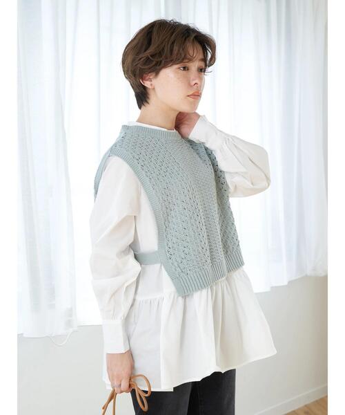 earth music&ecology（アースミュージックアンドエコロジー）の「SET2点 透かしベスト+チュニックブラウス（シャツ/ブラウス・レディース・オレンジ/ミント/ホワイト系その他2・FREE）」の19枚目の写真