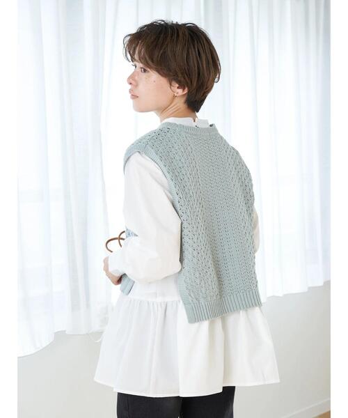 earth music&ecology（アースミュージックアンドエコロジー）の「SET2点 透かしベスト+チュニックブラウス（シャツ/ブラウス・レディース・オレンジ/ミント/ホワイト系その他2・FREE）」の20枚目の写真