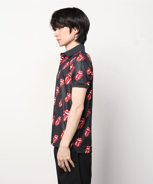 RAWLIFE(ロウライフ)の「BACK SPIN!/バックスピン!【RollingStones/ローリングストーンズ】Red Lick Pattern POLO SHIRT(ポロシャツ・メンズ・ブラック/ホワイト・SMALL/LARGE/X-LARGE/MEDIUM)」の3枚目の写真