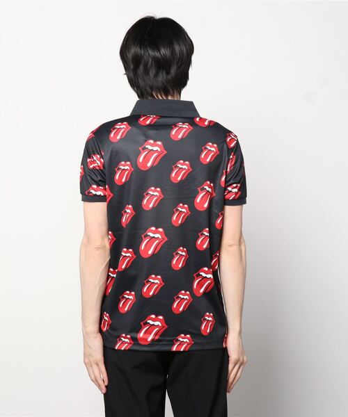 RAWLIFE(ロウライフ)の「BACK SPIN!/バックスピン!【RollingStones/ローリングストーンズ】Red Lick Pattern POLO SHIRT(ポロシャツ・メンズ・ブラック/ホワイト・SMALL/LARGE/X-LARGE/MEDIUM)」の4枚目の写真