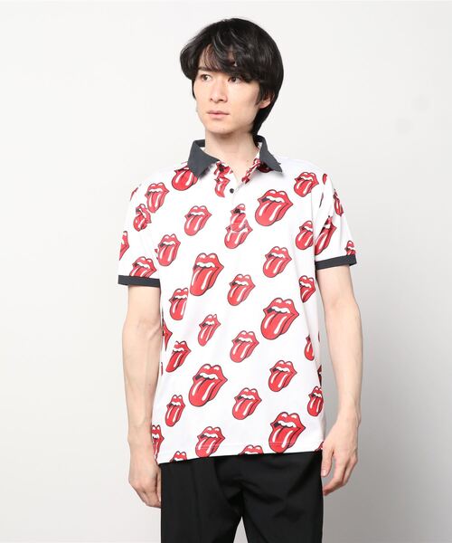 RAWLIFE(ロウライフ)の「BACK SPIN!/バックスピン!【RollingStones/ローリングストーンズ】Red Lick Pattern POLO SHIRT(ポロシャツ・メンズ・ブラック/ホワイト・SMALL/LARGE/X-LARGE/MEDIUM)」の16枚目の写真