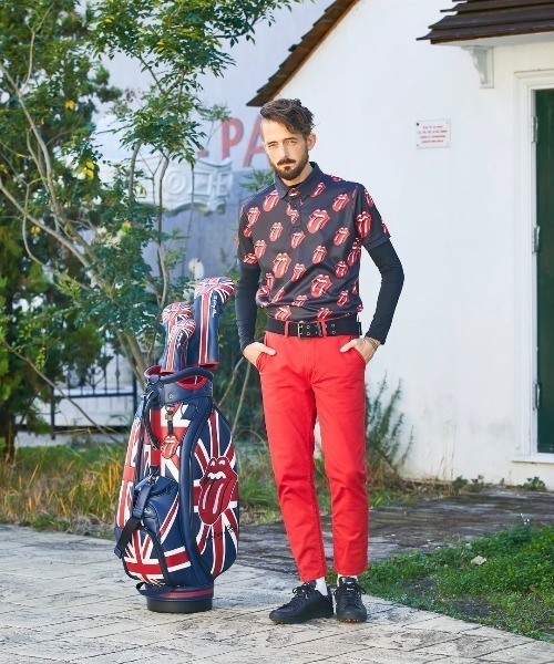 RAWLIFE(ロウライフ)の「BACK SPIN!/バックスピン!【RollingStones/ローリングストーンズ】Red Lick Pattern POLO SHIRT(ポロシャツ・メンズ・ブラック/ホワイト・SMALL/LARGE/X-LARGE/MEDIUM)」の5枚目の写真