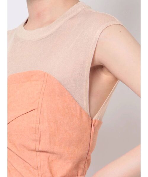 LAGUNAMOON（ラグナムーン）の「カラーステッチドッキングツイストワンピース（ワンピース・レディース・ブラック/オレンジ/グリーン・SMALL/MEDIUM）」の4枚目の写真