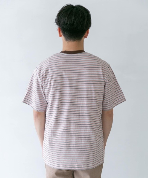 DANTON(ダントン)の「DANTON MULTI STRIPE POCKET T-SHIRTS SHORT-SLEEVE(Tシャツ/カットソー・メンズ・グレー/グレー系その他/ブルー系その他・44/42)」の19枚目の写真