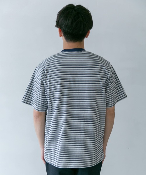 DANTON(ダントン)の「DANTON MULTI STRIPE POCKET T-SHIRTS SHORT-SLEEVE(Tシャツ/カットソー・メンズ・グレー/グレー系その他/ブルー系その他・44/42)」の16枚目の写真