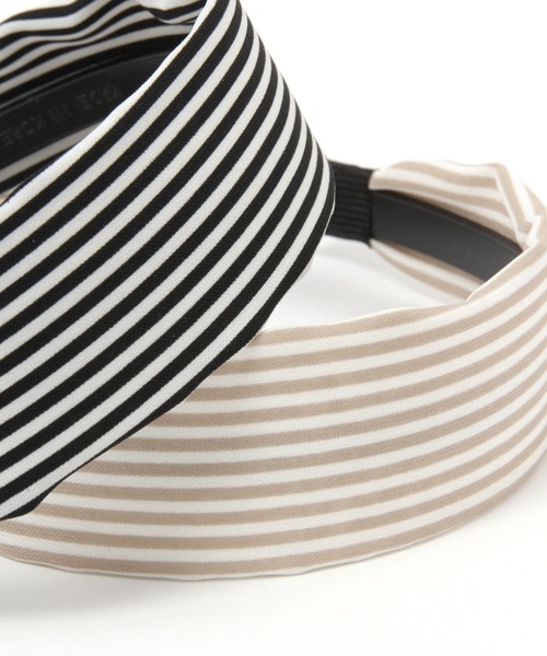 ALAND（エーランド）の「3.3Field Trip／STRIPEヘアバンド 2279045（カチューシャ・レディース・ブラック/ベージュ・FREE）」の4枚目の写真