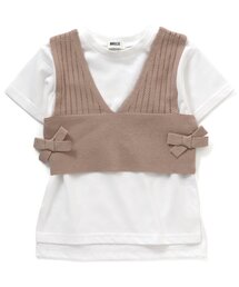 BREEZE | /ニットビスチェ付Tシャツ(Tシャツ/カットソー)
