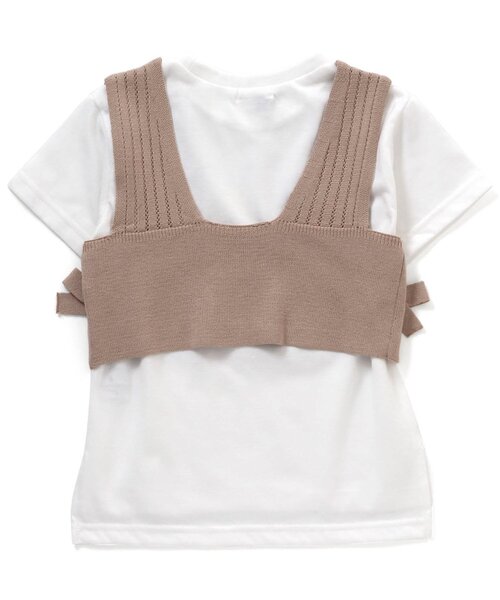 BREEZE（ブリーズ）の「/ニットビスチェ付Tシャツ（Tシャツ/カットソー・キッズ・ベージュ/チャコール・90/120/110/140/80/100/130）」の8枚目の写真