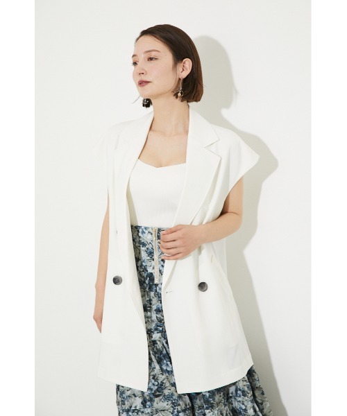 rienda（リエンダ）の「Wテーラードジレ（テーラードジャケット・レディース・オレンジ系その他/ブラック/ホワイト・FREE）」の2枚目の写真