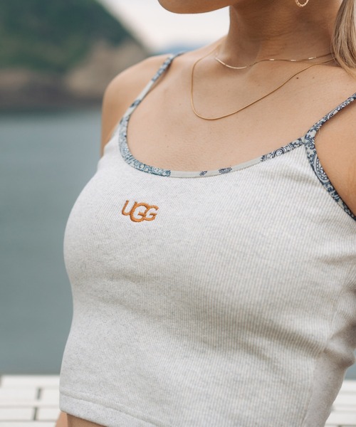 UGG（アグ）の「UGG@mos ペイズリー ロゴ刺繍 リブキャミ（キャミソール・レディース・ライトグレー/ネイビー/ブラウン・L/M）」の5枚目の写真
