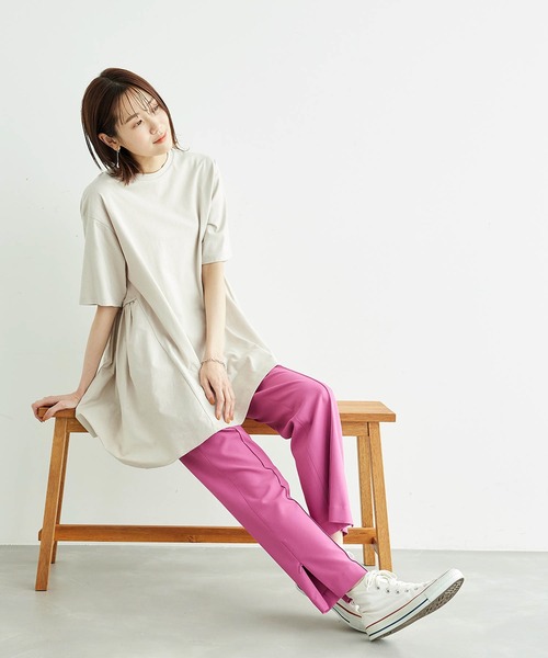 ROPE' PICNIC（ロペピクニック）の「【ラク美】ファスナースリットカラーパンツ（スラックス・レディース・ブルー/ブラック/グリーン/ベージュ/ピンク系その他2・38/36/40）」の11枚目の写真