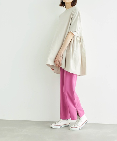 ROPE' PICNIC（ロペピクニック）の「【ラク美】ファスナースリットカラーパンツ（スラックス・レディース・ブルー/ブラック/グリーン/ベージュ/ピンク系その他2・38/36/40）」の13枚目の写真