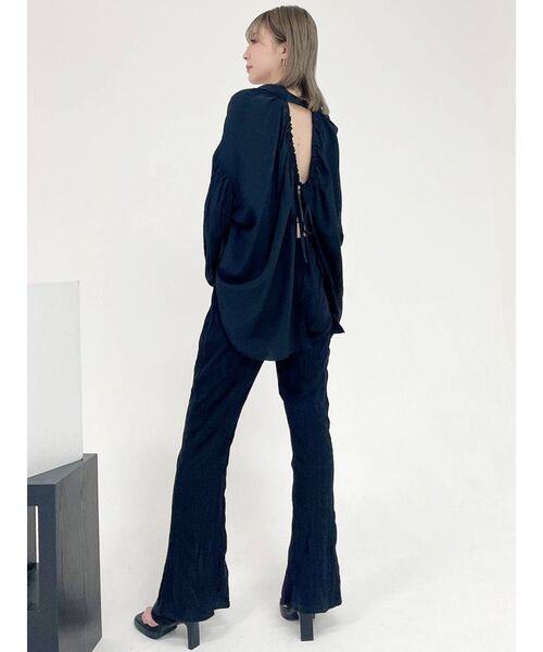 GYDA（ジェイダ）の「BACK OPENギャザースリーブシャツ（シャツ/ブラウス・レディース・ブラック/オフホワイト・FREE）」の20枚目の写真