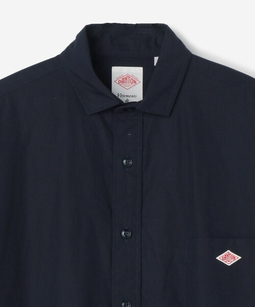 DANTON（ダントン）の「DANTON | コットンポプリン プルオーバーシャツワンピース WOMEN（ワンピース・レディース・サックスブルー/グレイッシュベージュ/ネイビー・36）」の5枚目の写真