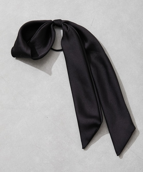 Omekashi(オメカシ)の「サテンリボンヘアゴム(ヘアゴム・レディース・ブラック・FREE)」の6枚目の写真